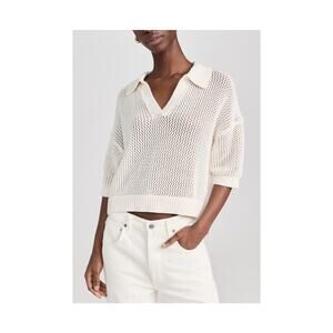 Velvet 'York' White Cotton Pullover Sweater Size XS